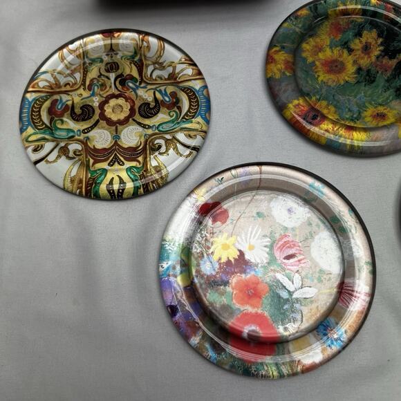 The Met Louis C. Tiffany Stained Glass Luminous Coasters Set of 4 - Picture 3 of 8